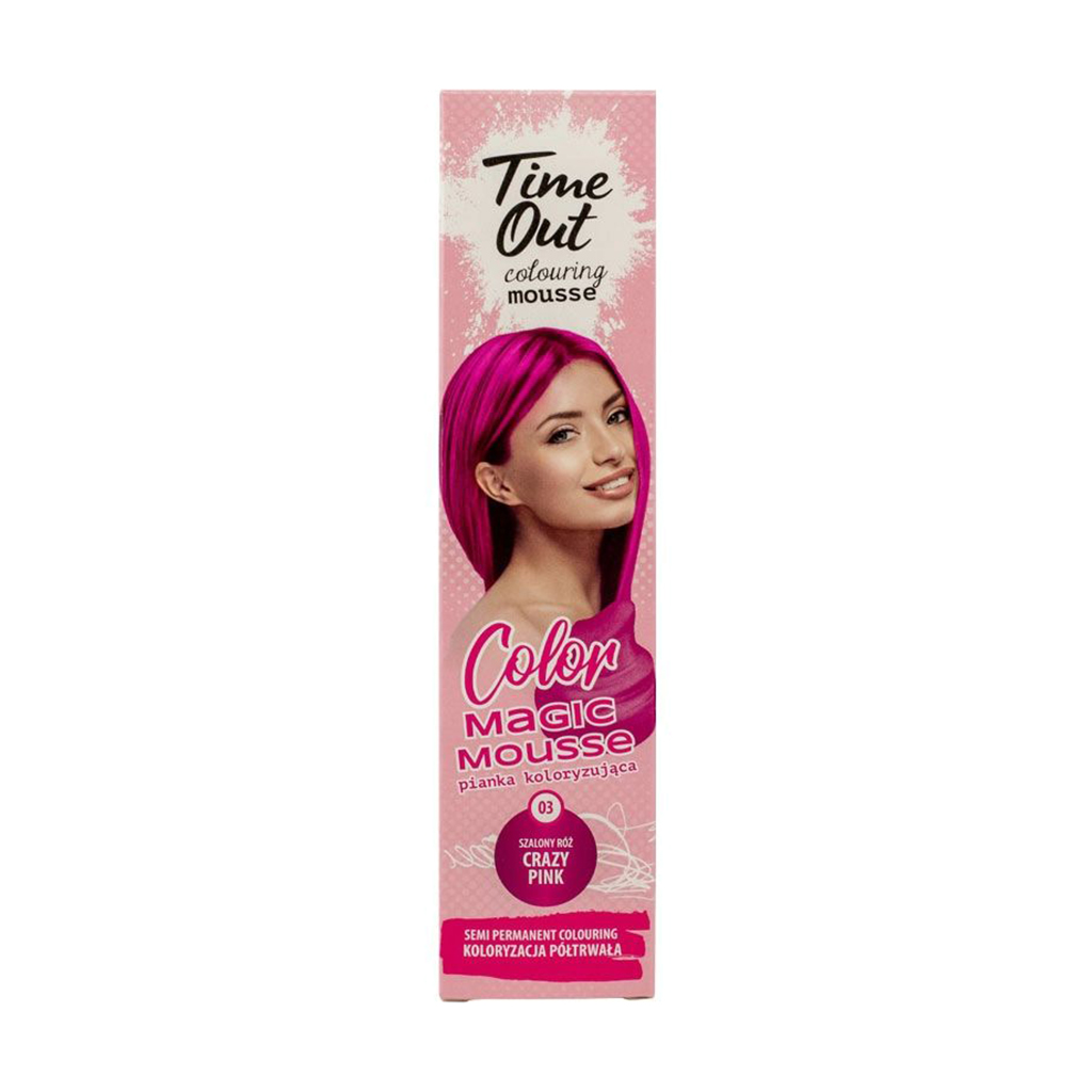 Відтінковий мус для волосся Time Out Color Magic Mousse 03 Crazy Pink, 75 мл
